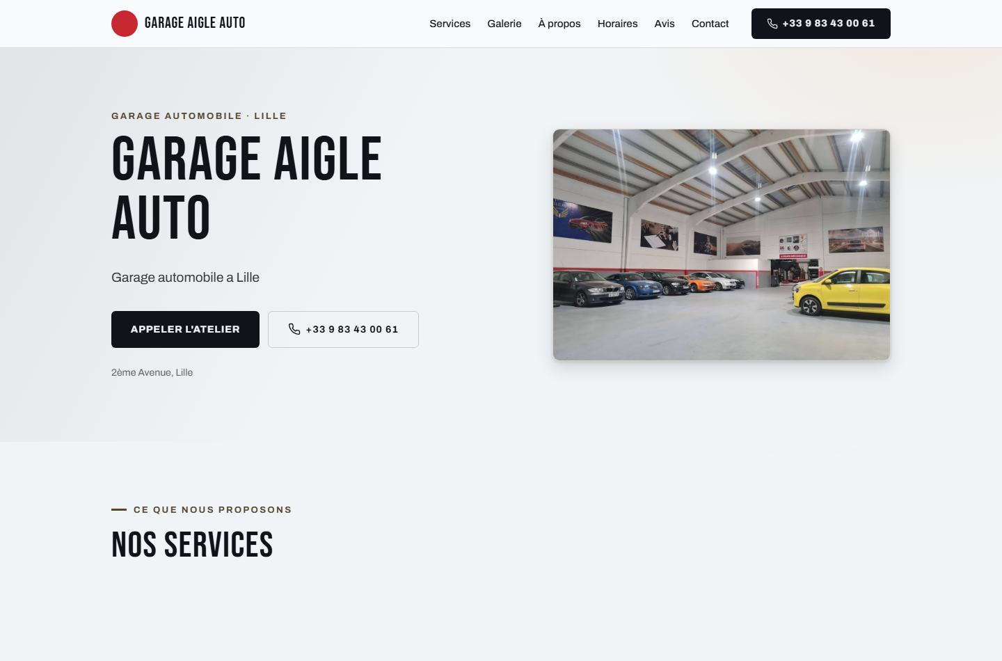 Capture de la vitrine Garage Aigle Auto